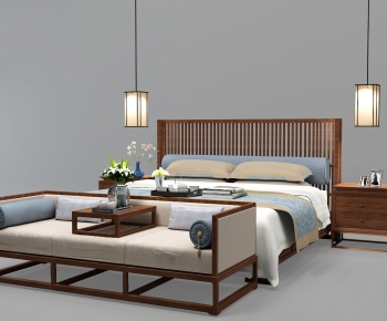 New Chinese Style Double Bed-ID:374439952
