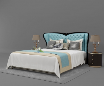 American Style European Style Double Bed-ID:239944934