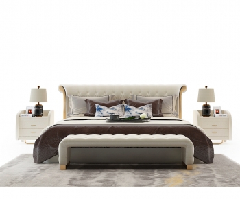 American Style European Style Double Bed-ID:196139857