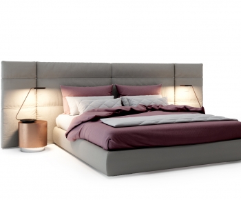 Modern Double Bed-ID:380157958