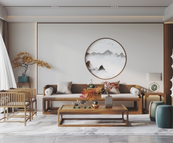 New Chinese Style A Living Room-ID:368561988