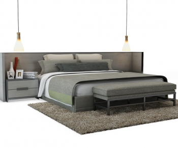 Modern Double Bed-ID:597548015