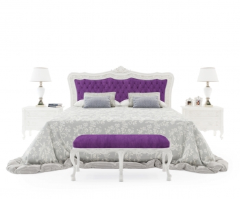 American Style European Style Double Bed-ID:805243977