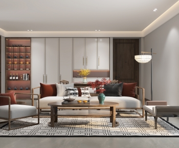 New Chinese Style A Living Room-ID:481331116