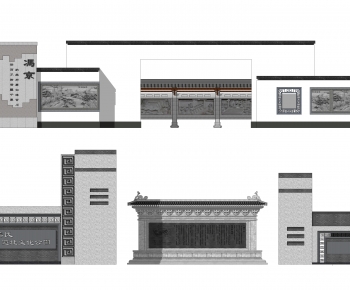 New Chinese Style Facade Element-ID:285804999