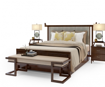 New Chinese Style Double Bed-ID:529537925