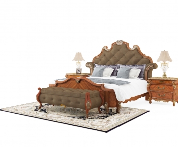 American Style European Style Double Bed-ID:736851932