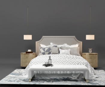 American Style European Style Double Bed-ID:833410024