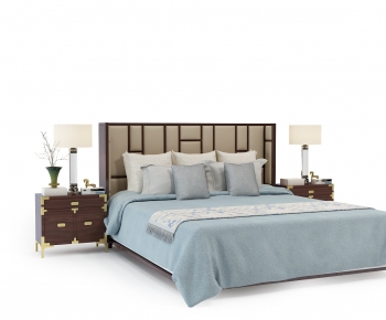 New Chinese Style Double Bed-ID:656012063