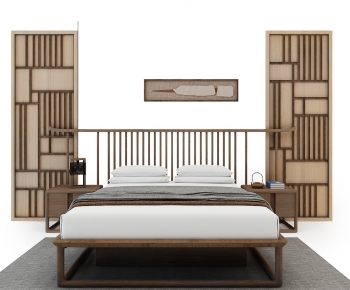 New Chinese Style Double Bed-ID:331191063