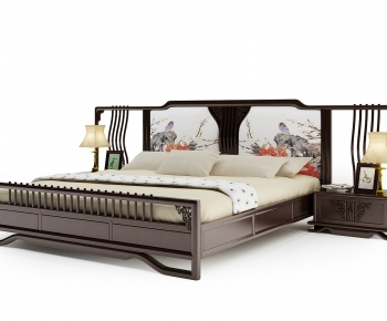 New Chinese Style Double Bed-ID:558070906
