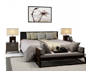 New Chinese Style Double Bed-ID:148822075
