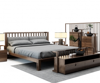 New Chinese Style Double Bed-ID:821712024