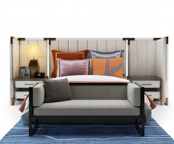 New Chinese Style Double Bed-ID:410612119