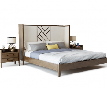 New Chinese Style Double Bed-ID:711406954