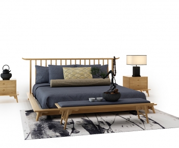 New Chinese Style Double Bed-ID:443458088