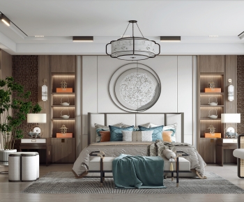 New Chinese Style Bedroom-ID:415442948