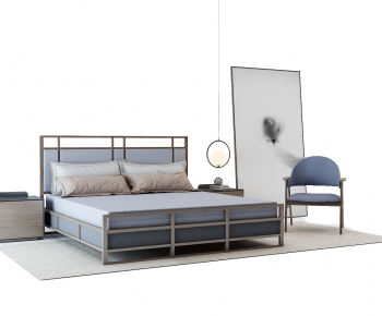 New Chinese Style Double Bed-ID:895749094
