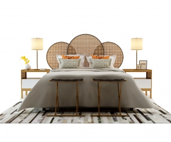 New Chinese Style Double Bed-ID:802752979