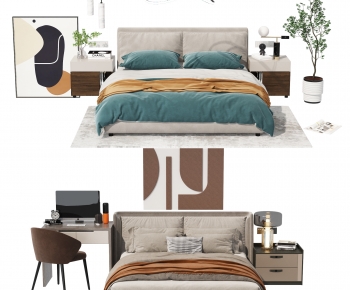 Modern Double Bed-ID:932312971