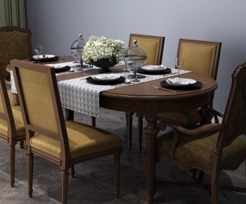 American Style Dining Table And Chairs-ID:539776095