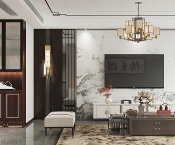New Chinese Style A Living Room-ID:150070919