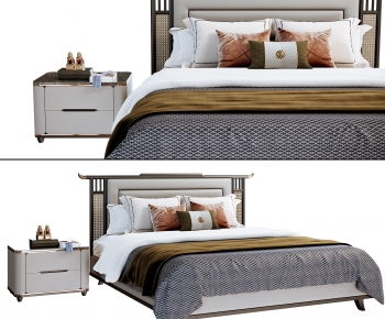 New Chinese Style Double Bed-ID:626766929