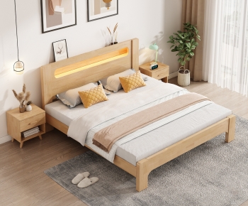Nordic Style Double Bed-ID:950128084