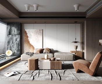 Wabi-sabi Style A Living Room-ID:790200248