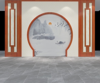 Chinese Style New Chinese Style TV Wall-ID:926806934