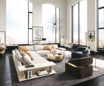 Modern A Living Room-ID:664202936