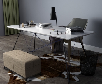 Modern Computer Desk And Chair-ID:887767081