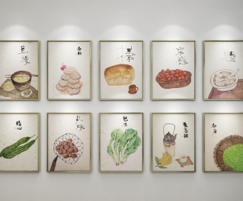 新中式餐厅装饰挂画-ID:980098015