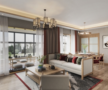 New Chinese Style A Living Room-ID:564830068