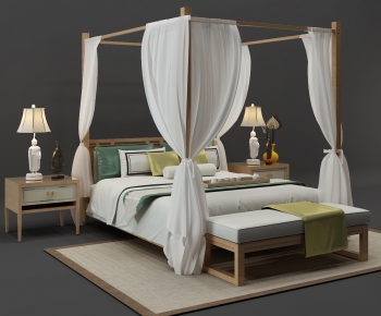 New Chinese Style Double Bed-ID:701410069