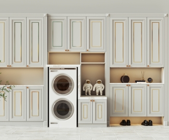 Simple European Style Laundry Cabinet-ID:983433014