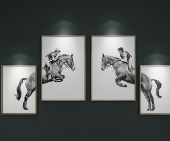 北欧抽象骑马艺术装饰挂画-ID:550394066