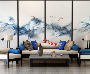 New Chinese Style Sofa Combination-ID:835700047