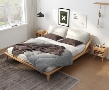 Nordic Style Double Bed-ID:872612002