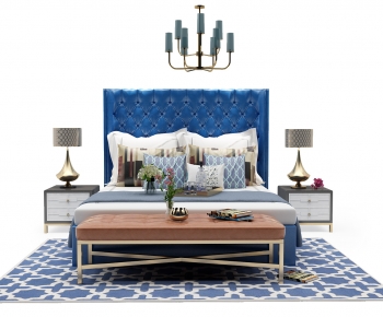 Simple European Style Double Bed-ID:812907932