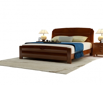 New Chinese Style Double Bed-ID:139027123