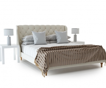 Simple European Style Double Bed-ID:136990533