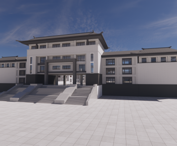 New Chinese Style Building Appearance-ID:456222068
