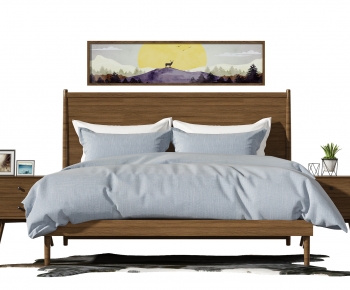 Nordic Style Double Bed-ID:141182907