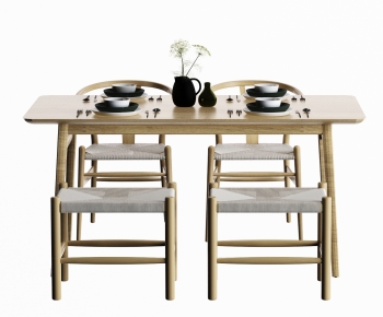 Japanese Style Dining Table And Chairs-ID:182190906