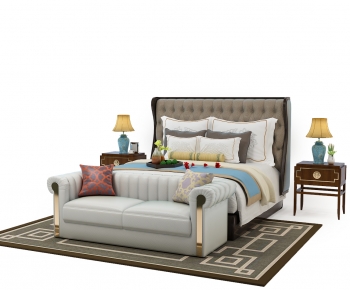 Simple European Style Double Bed-ID:167382968
