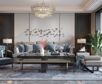 New Chinese Style A Living Room-ID:138120894