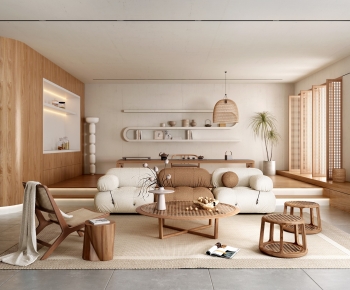 Wabi-sabi Style A Living Room-ID:370280985