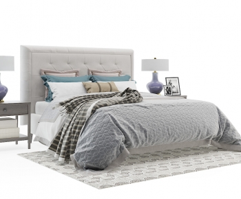 Simple European Style Double Bed-ID:580270059
