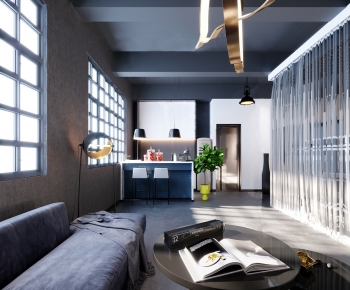 Industrial Style A Living Room-ID:392920026